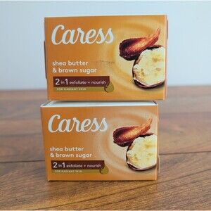 Caress Shea Butter and Brown Sugar Bar Soap Lot of 2 Discontinued New